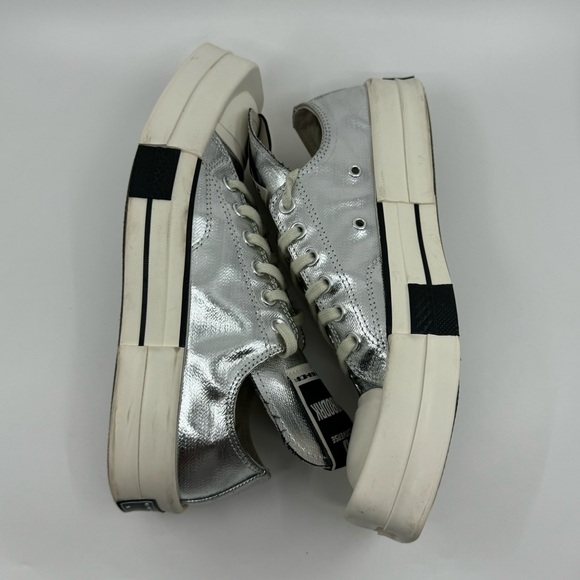 Converse Rick Owens x TURBODRK Chuck 70 Low Color Silver Lacquer SZ 7 Men’s - Picture 8 of 12